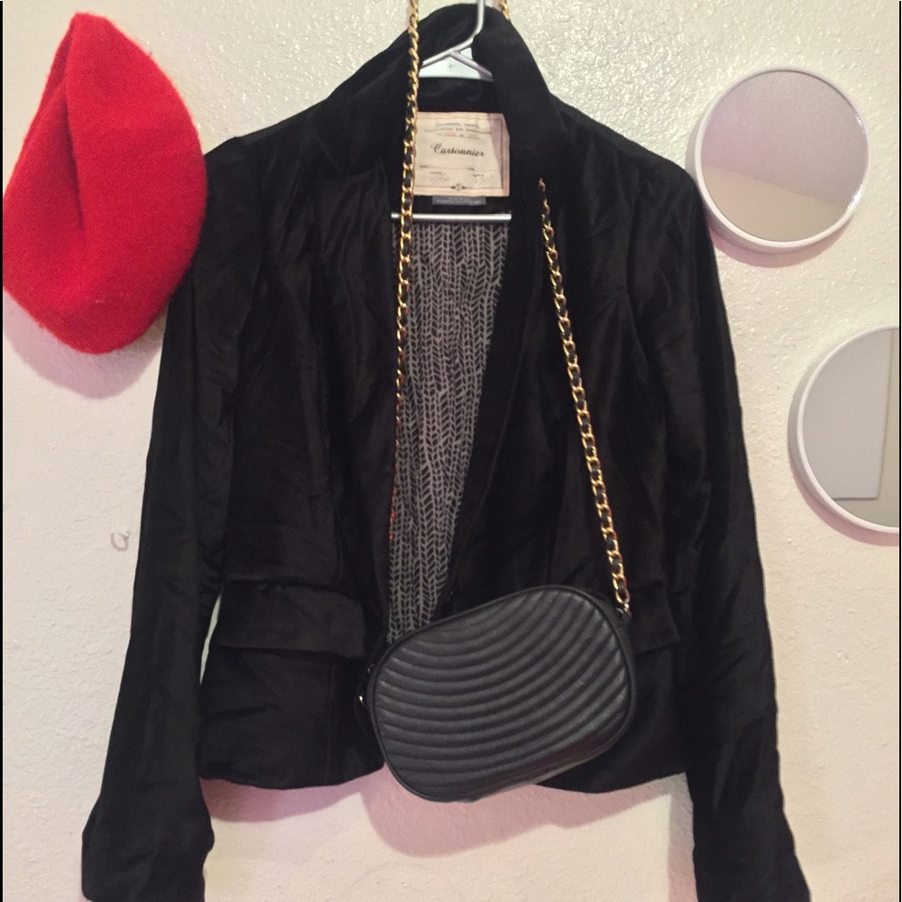 Crushed Velvet Fitted Blazer